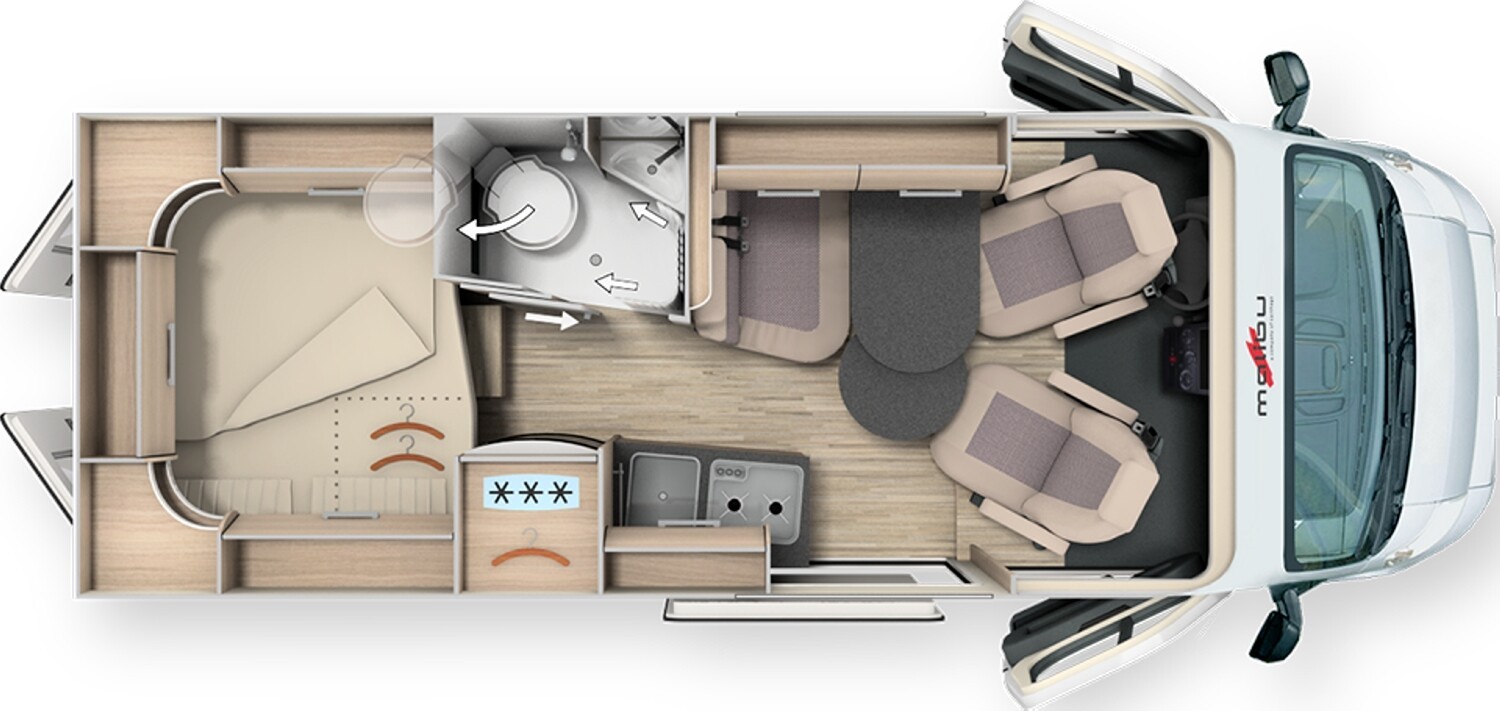 Grundriss: Malibu Van comfort 600 DB