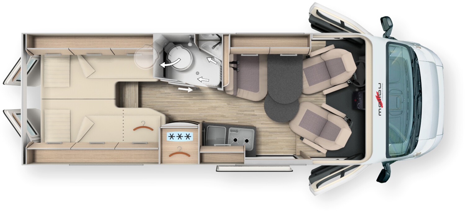 Grundriss: Malibu Van comfort 640 LE Autom. Top Ausstattung