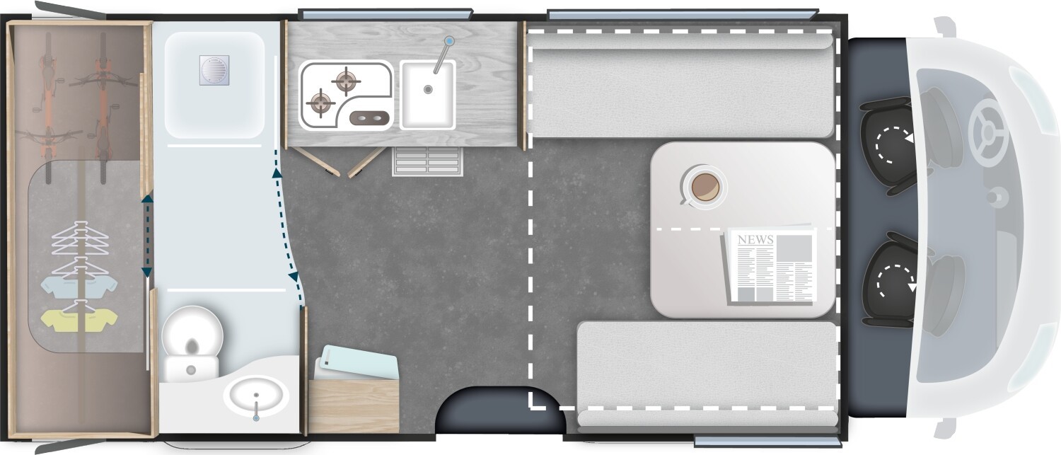 Grundriss: Chausson Teilintegriert Ultimate Line 640