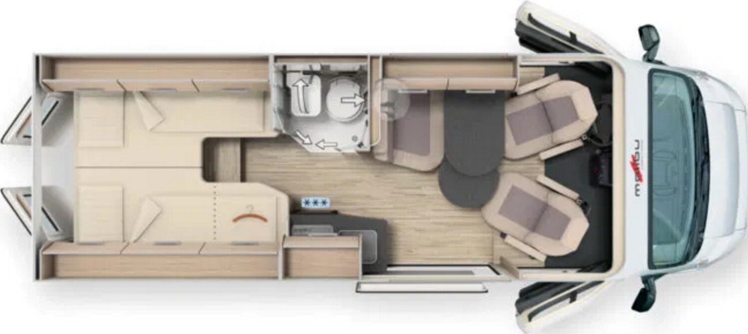 Grundriss: Malibu Van compact 600 LE Family Hochdach!